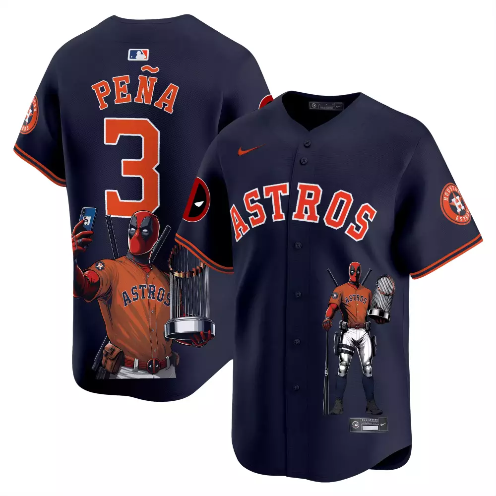 Jeremy Pena 3 Astros Jersey Navy Deadpool Men Player Orange White Unisex Vapor Premier