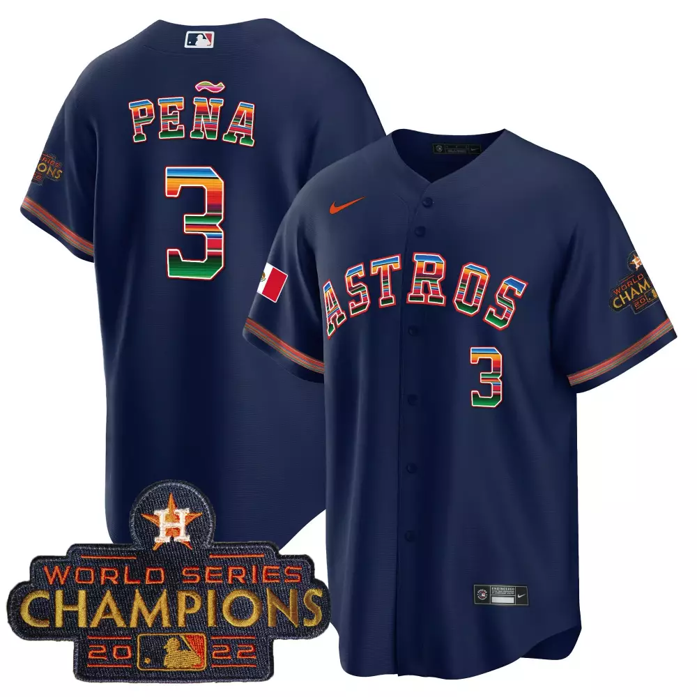 Jeremy Pena 3 Astros Jersey Navy World Series Champions 2022 Men White Orange Green