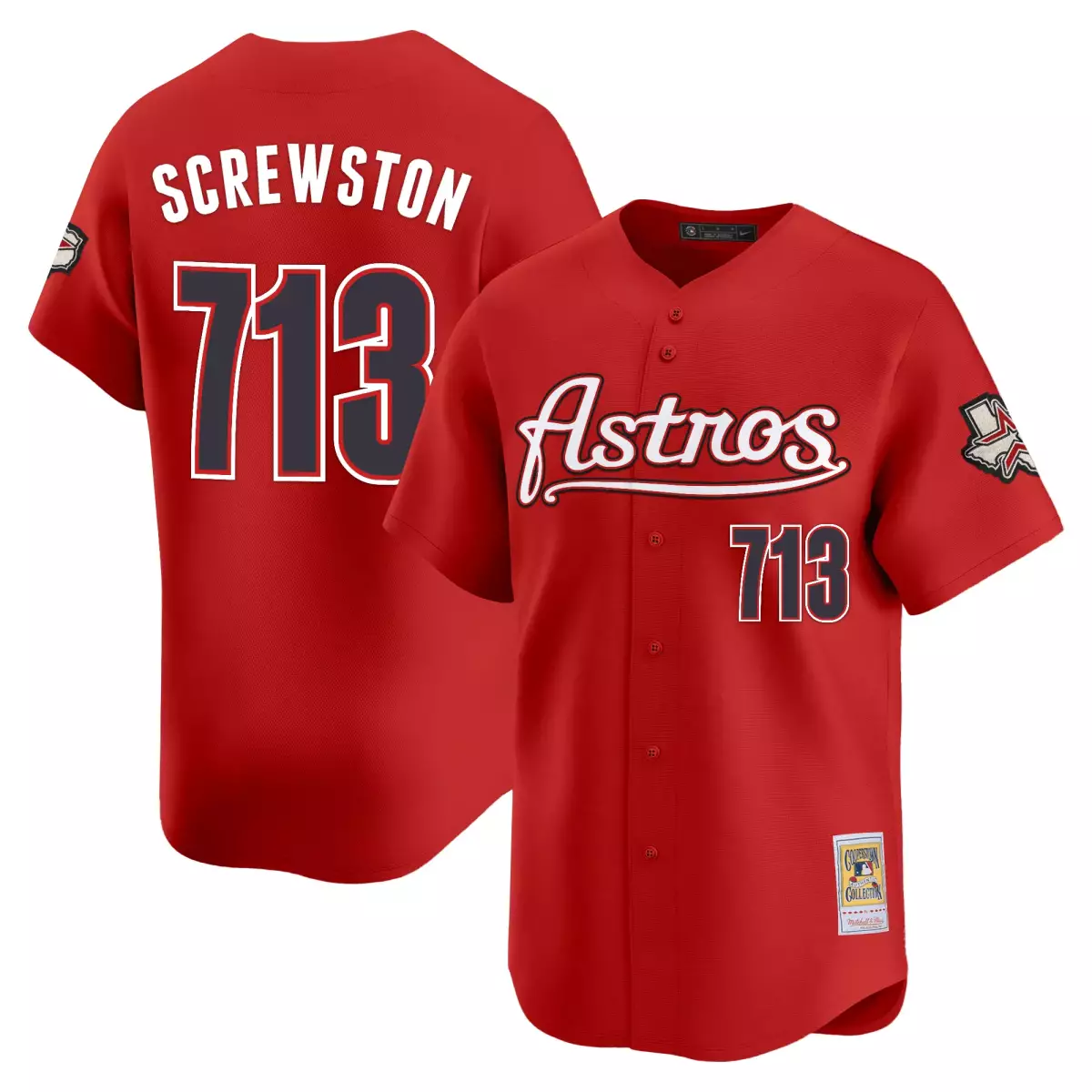 Screwston Astros Jersey Red City Connect Houston 1999-2019 Cooperstown Collection