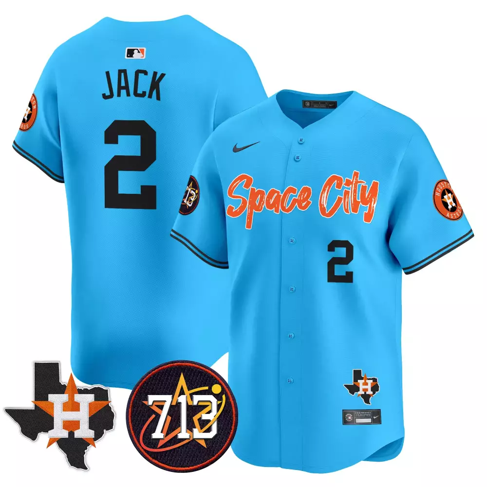 Jack Space 2 Houston Astros Jersey Light Blue City Texas State 2023 Men Alternate