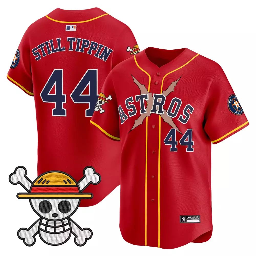 Still Tippin 44 Houston Astros Jersey Red One Piece Jolly Roger Men Split Design