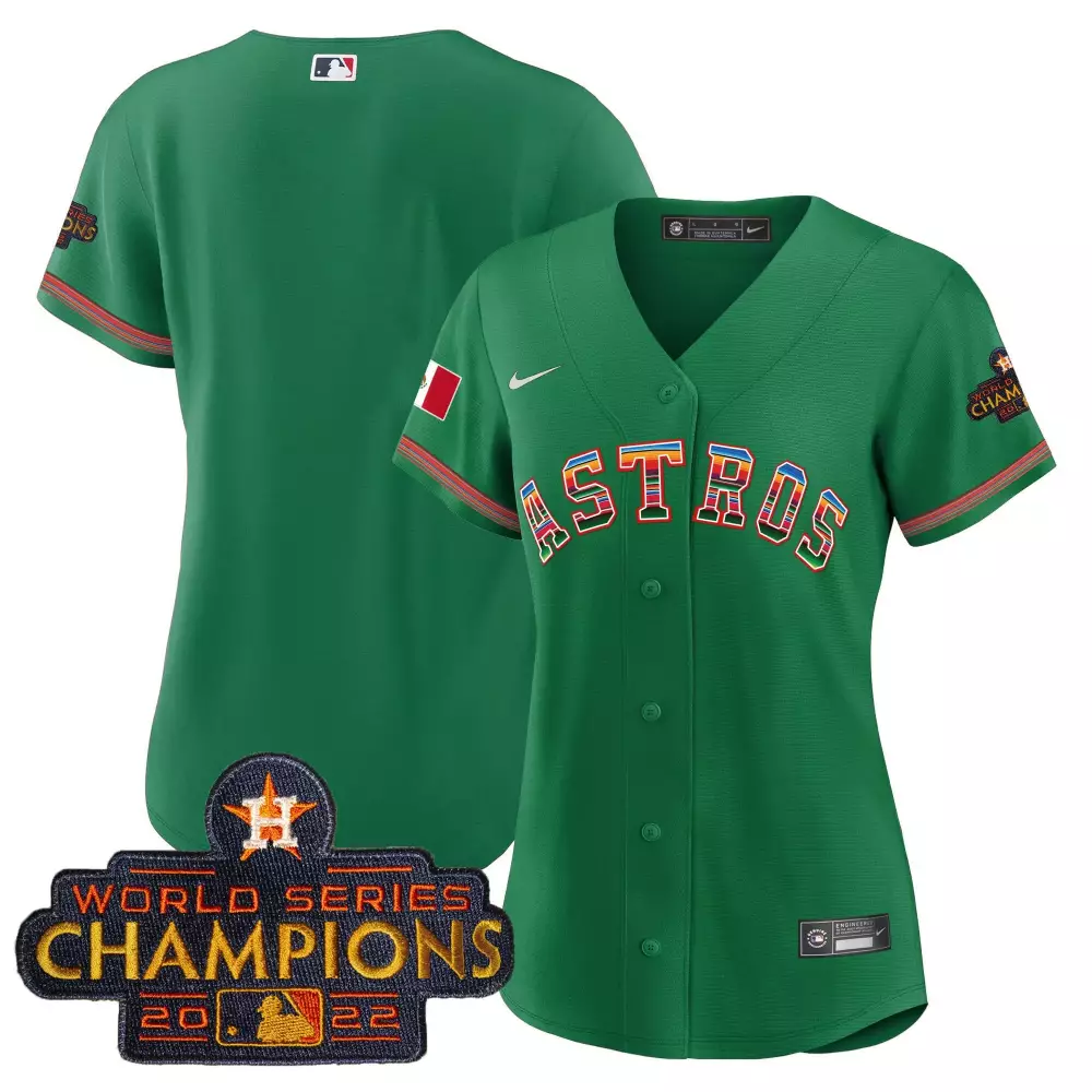 Mexico Houston Astros Jersey Green Mexican Heritage World Series Champions 2022 Red