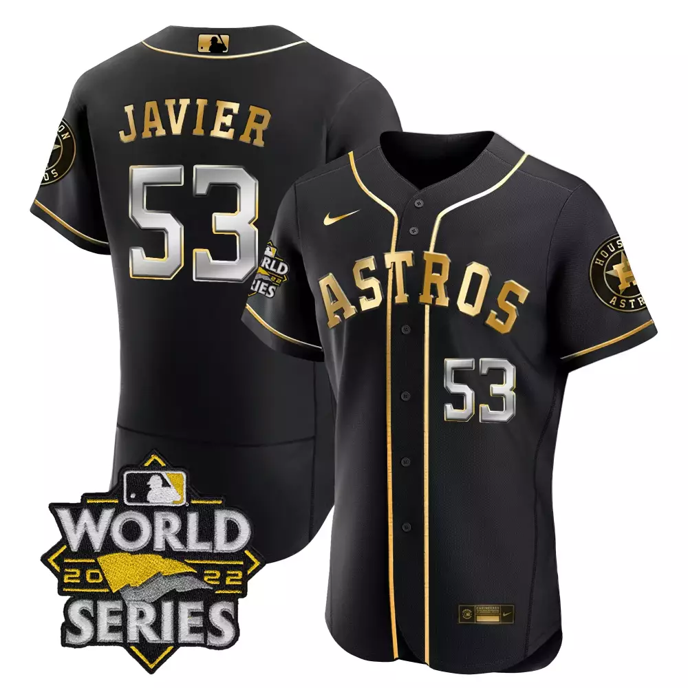 Cristian Javier 53 Astros Jersey Black World Series 2022 Men Gold Silver All Stitched