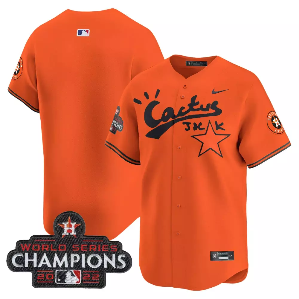 Travis Scott Houston Astros Jersey Orange Cactus Jack World Series Champions 2022