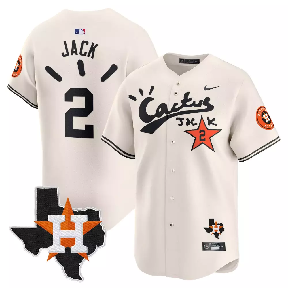 Jack Cactus 2 Houston Astros Jersey Cream Texas Men Orange Black All Stitched Vapor