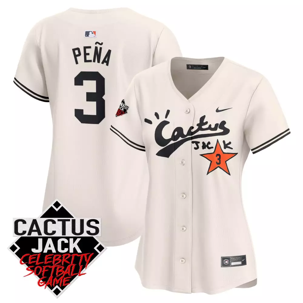 Jeremy Pena 3 Houston Astros Jersey Cream Cactus Jack Men Alternate Black Orange