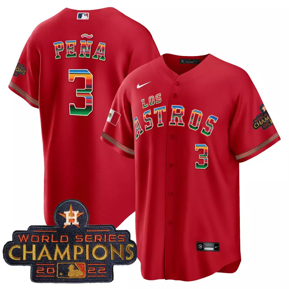 Jeremy Pena 3 Houston Astros Jersey Red Los World Series Champions 2022 Men Green