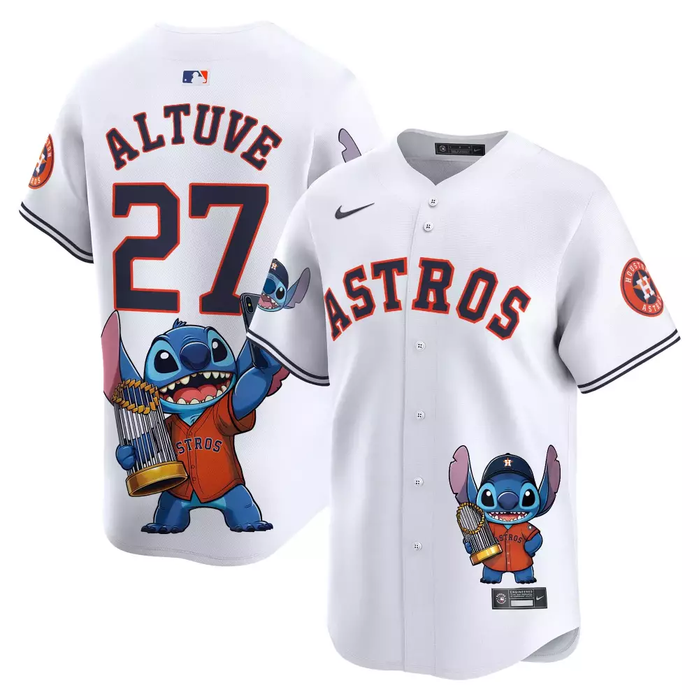 Jose Altuve 27 Astros Jersey White Stitch Houston Championship Men Orange Navy Unisex