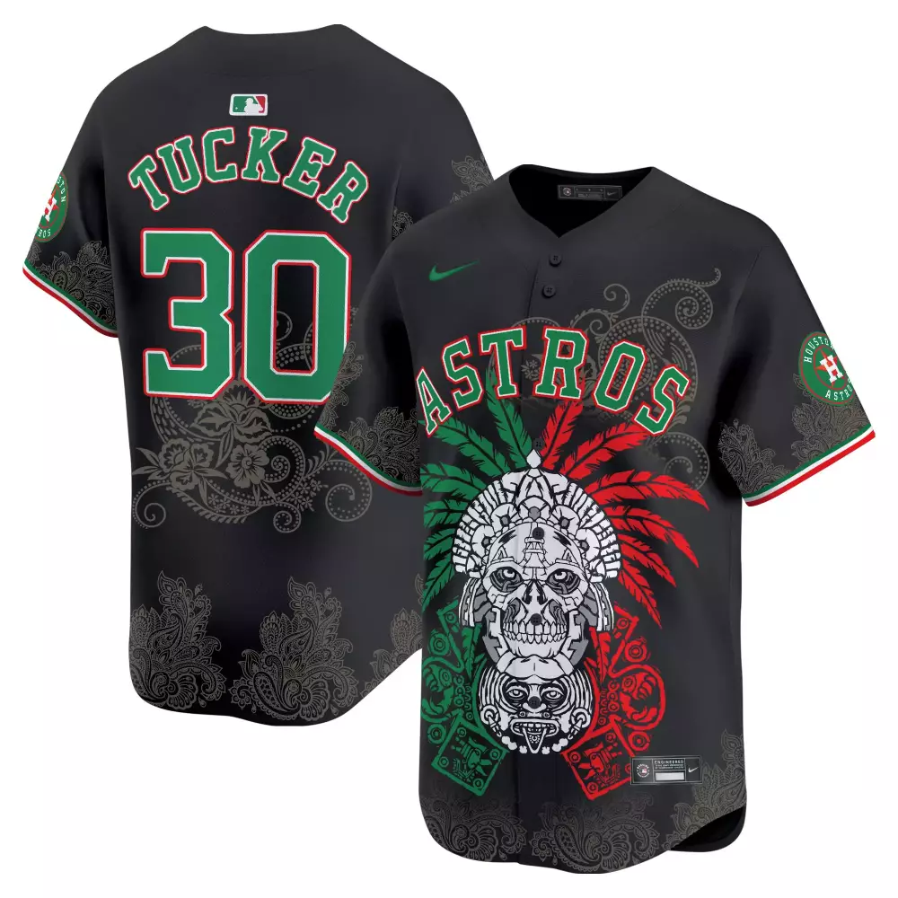 Kyle Tucker 30 Astros Jersey Black City Connect Men Custom Design Green Red White