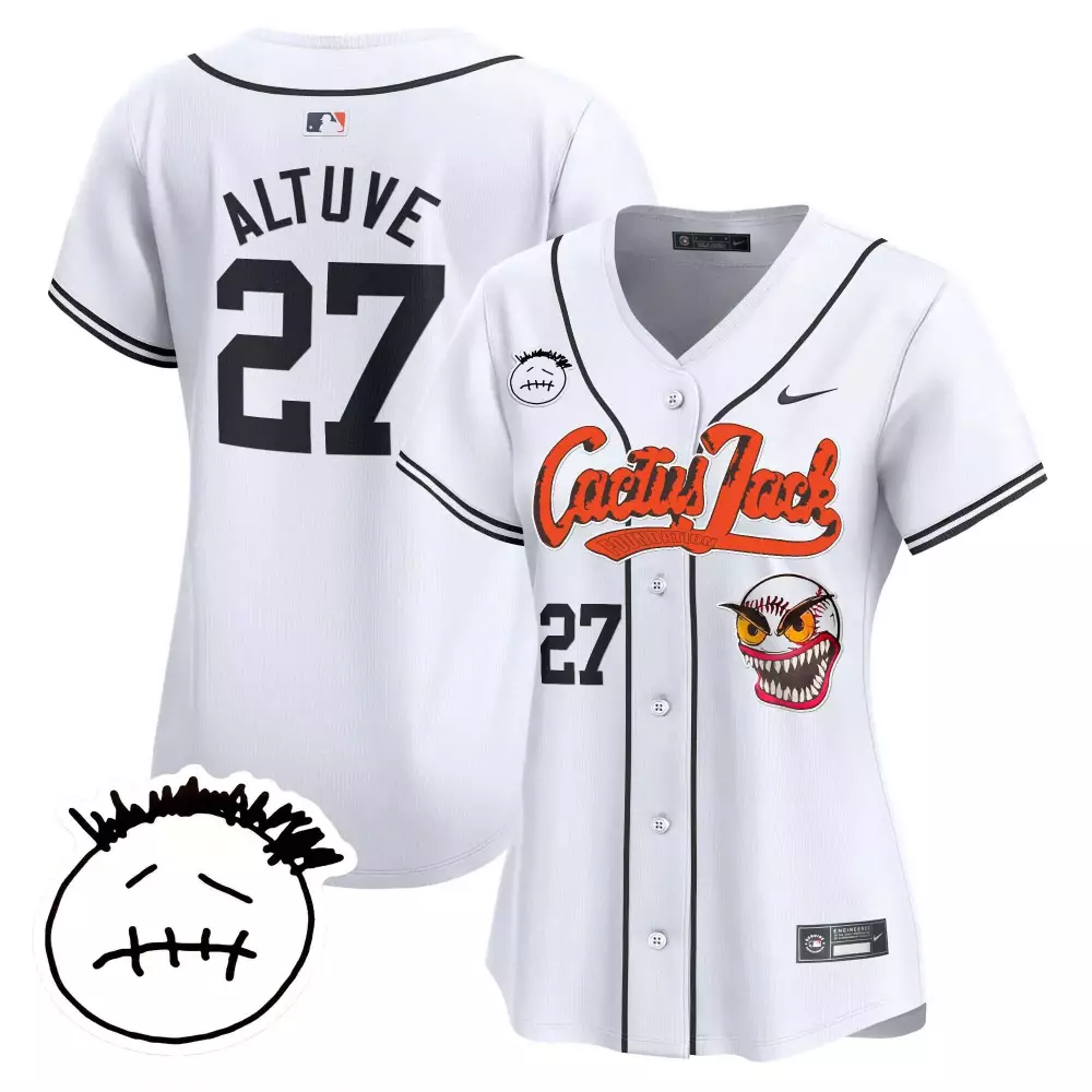 Jose Altuve 27 Astros Jersey White Men Black Vapor Premier Limited