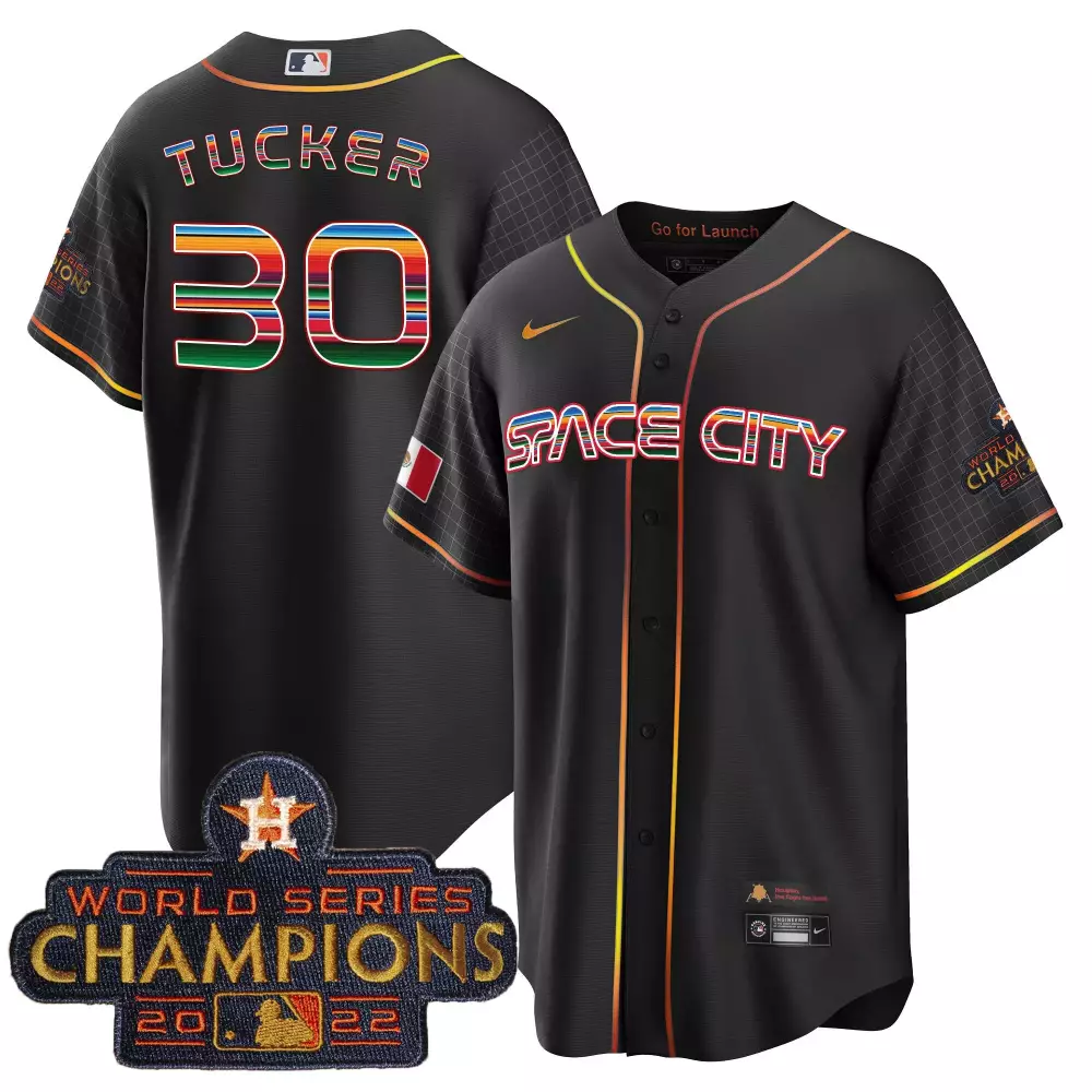 Kyle Tucker 30 Houston Astros Jersey Black Space City World Series Champions 2022