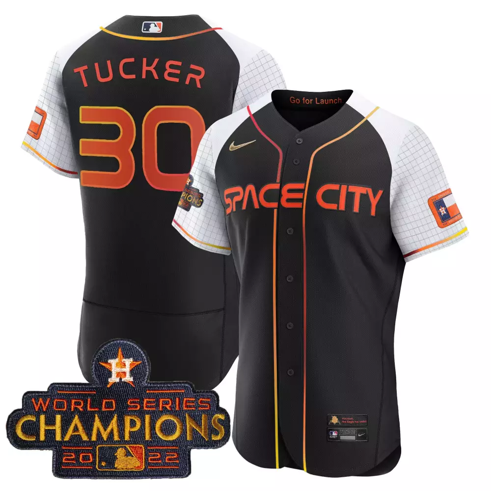 Kyle Tucker 30 Houston Astros Jersey Black Space City World Series Champions 2022