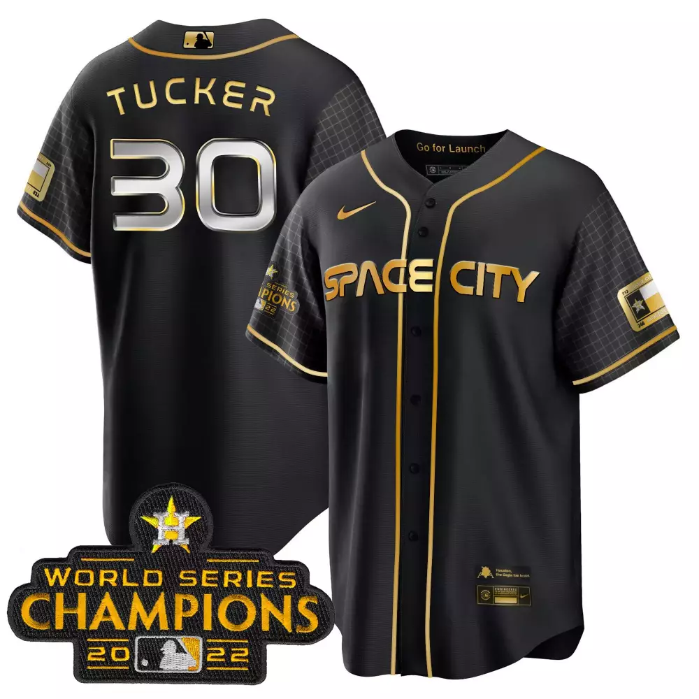 Kyle Tucker 30 Houston Astros Jersey Black Space City World Series Champions 2022 Star