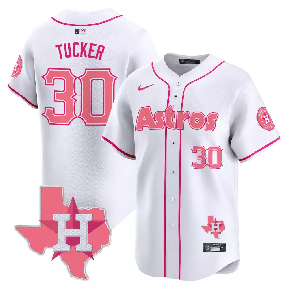 Kyle Tucker 30 Astros Jersey White City Connect Texas Shape 2024 Men Alternate Pink