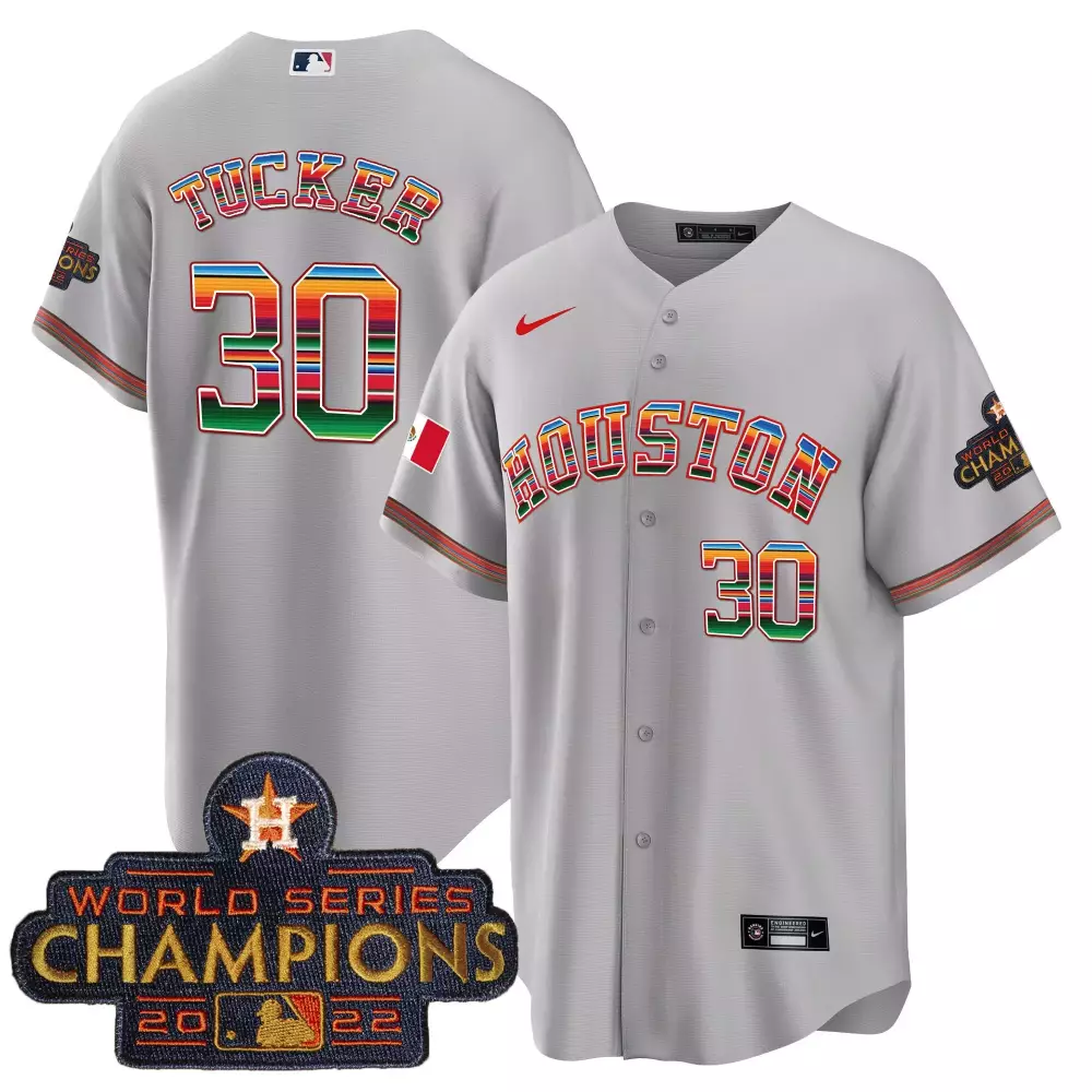 Kyle Tucker 30 Houston Jersey Gray City Connect World Series Champions 2022 Men Red