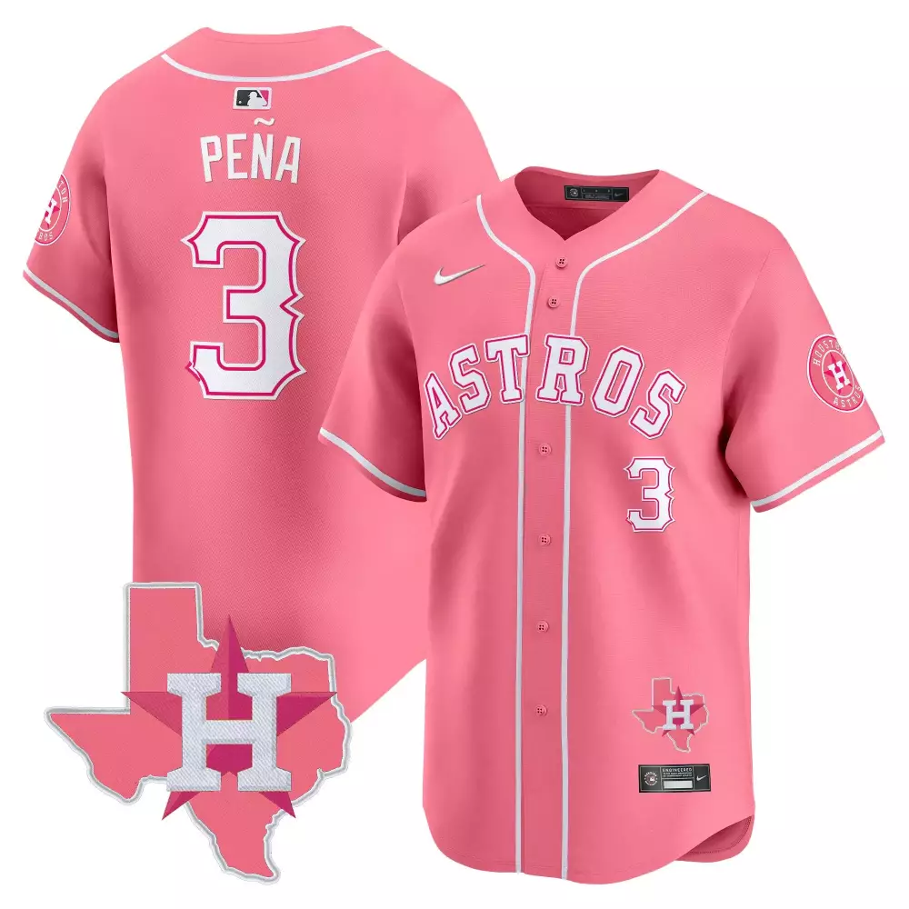 Jeremy Pena 3 Astros Jersey Pink Mother's Day Houston Texas Outline Men Alternate