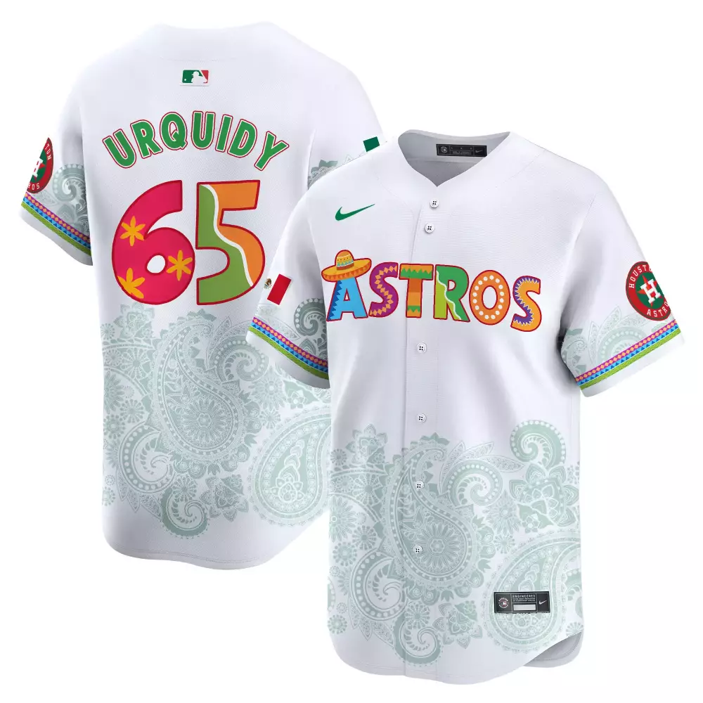 Jose Urquidy 65 Houston Astros Jersey White Fiesta Men MLB Alternate Custom Design