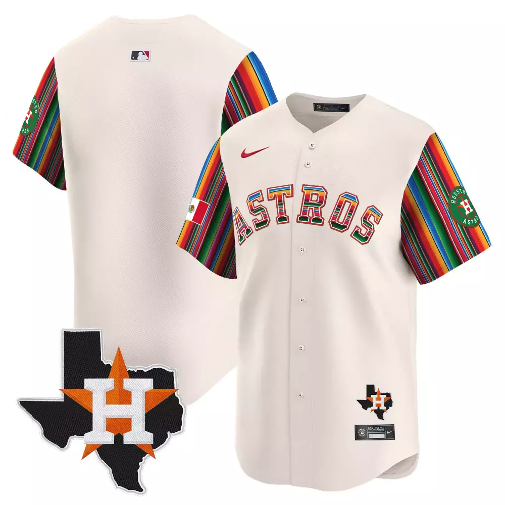 Justin Verlander Houston Astros Jersey Cream Cinco De Mayo Texas Outline Mexico Flag 2023