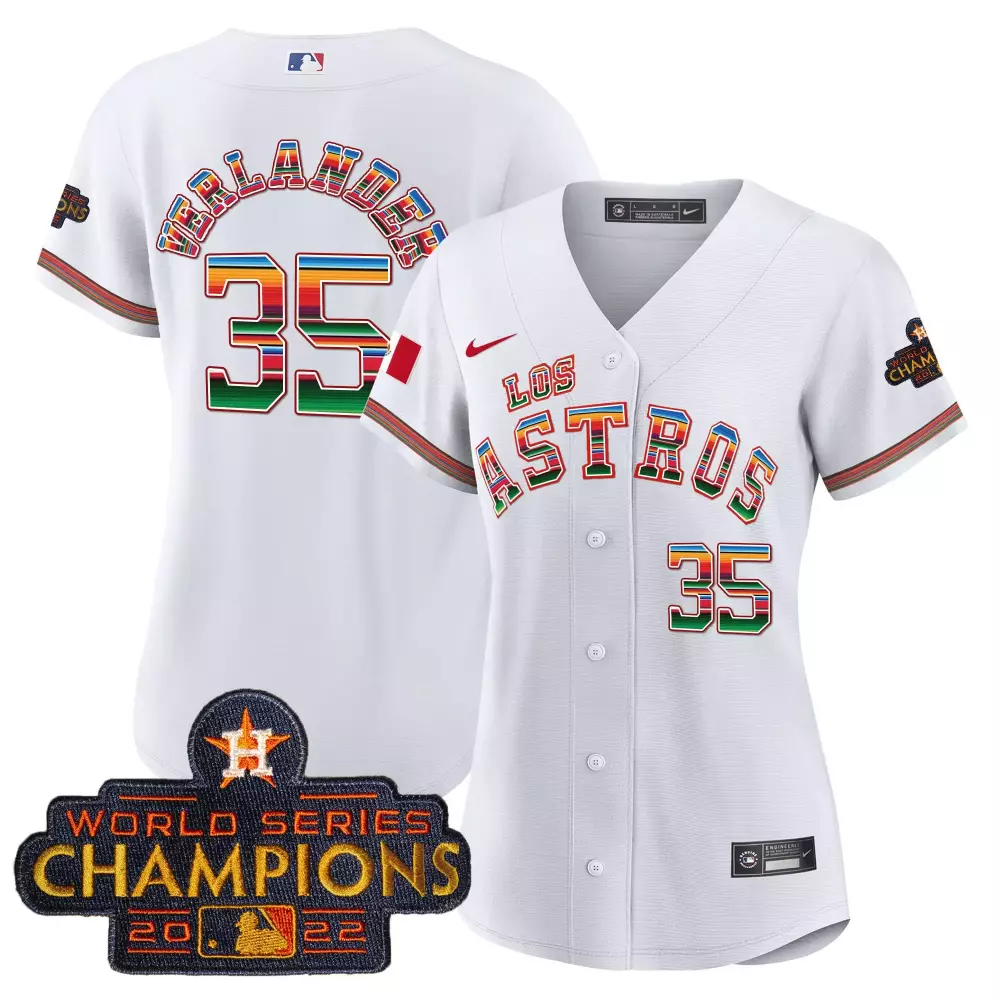Justin Verlander 35 Jersey White Cinco De Mayo Houston Astros World Series Champions 2022