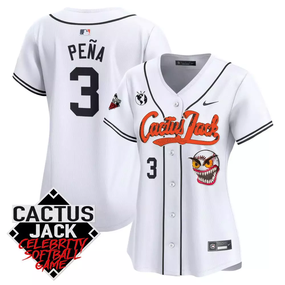Jeremy Pena 3 Jersey White Cactus Jack Celebrity Softball Game Earth Women Black