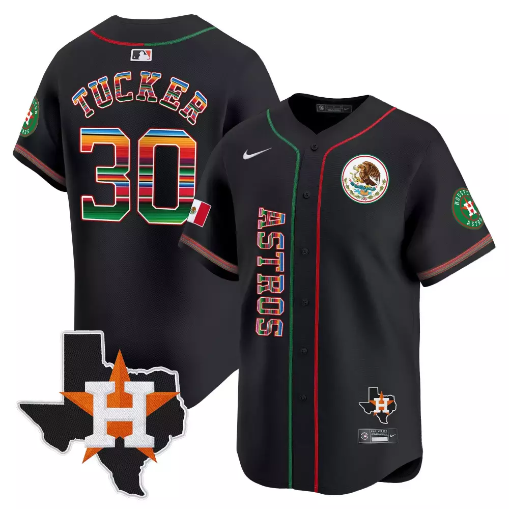 Kyle Tucker 30 Astros Jersey Black Cinco De Mayo Mexico Flag Houston Texas State 2023