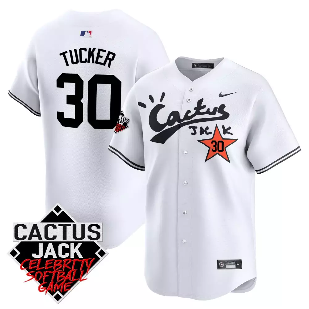 Kyle Tucker 30 Cactus Jack Jersey White Black Orange Game Vapor Premier Limited v2