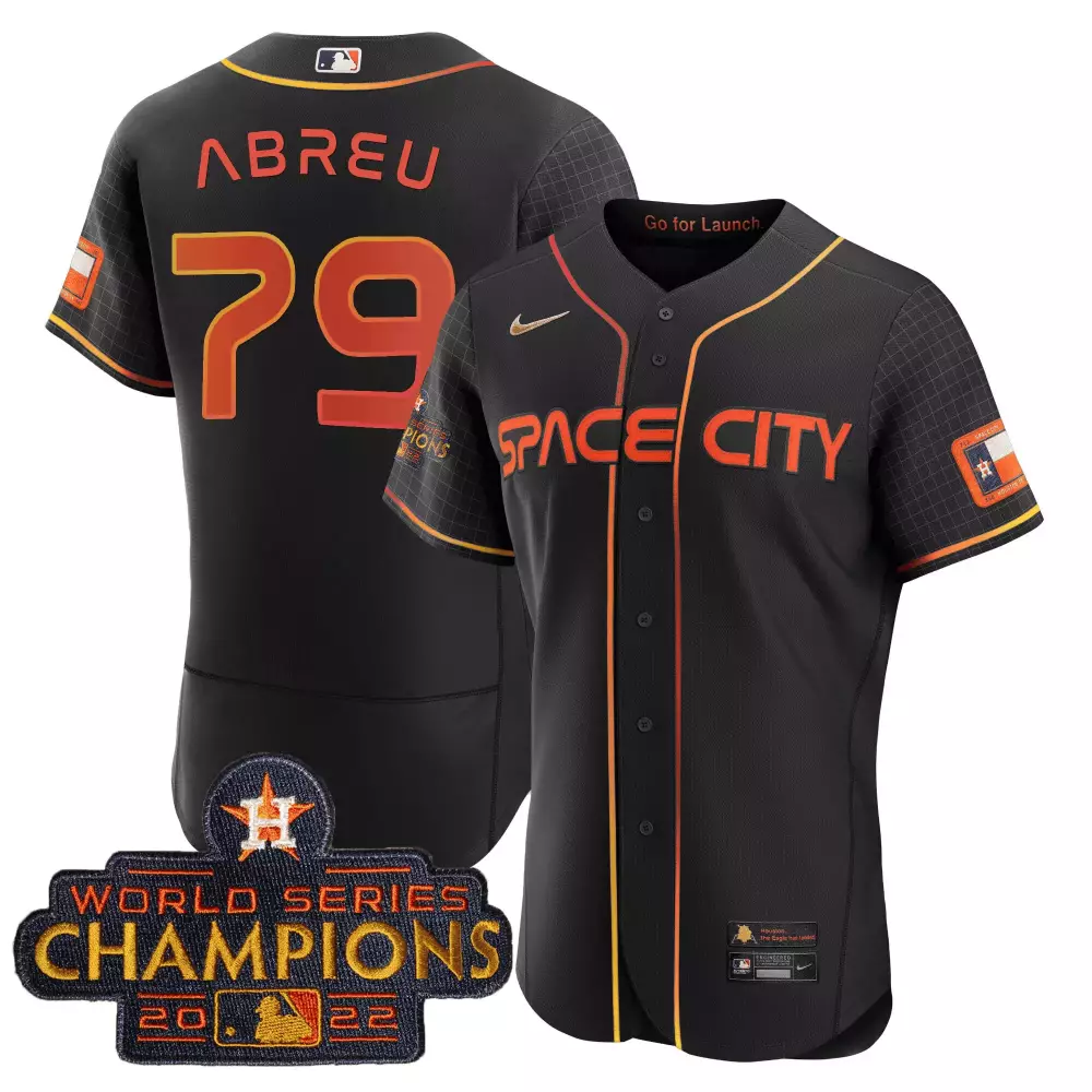 Jose Abreu 79 Houston Astros Jersey Black Space City World Series Champions 2022