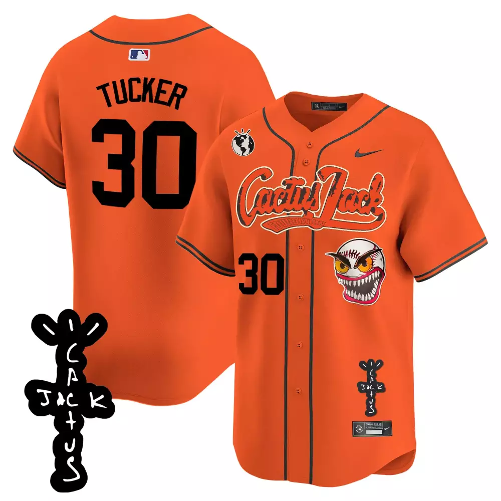 Kyle Tucker 30 Astros Jersey Orange Cactus Jack World Baseball 2023 Men Black Vapor