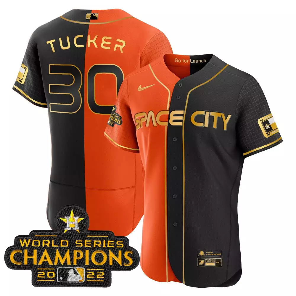 Kyle Tucker 30 Houston Astros Jersey Black Space City World Series Champions 2022