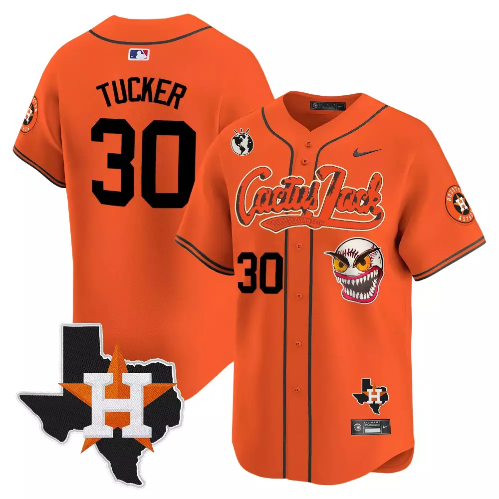 Kyle Tucker 30 Houston Astros Jersey Orange Cactus Jack Star Usssa Global Games 2023