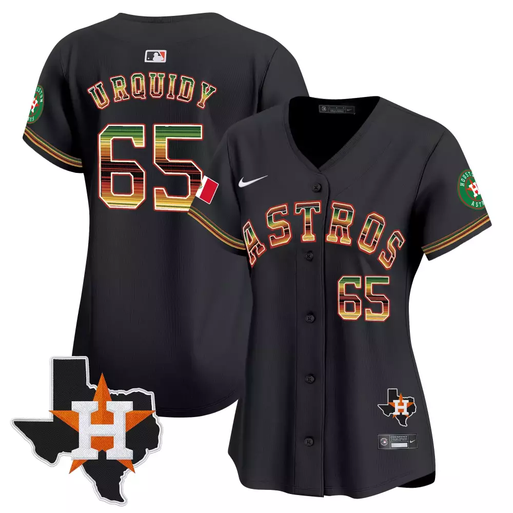 Jose Urquidy 65 Astros Jersey Black City Connect Houston Texas Men Custom Design
