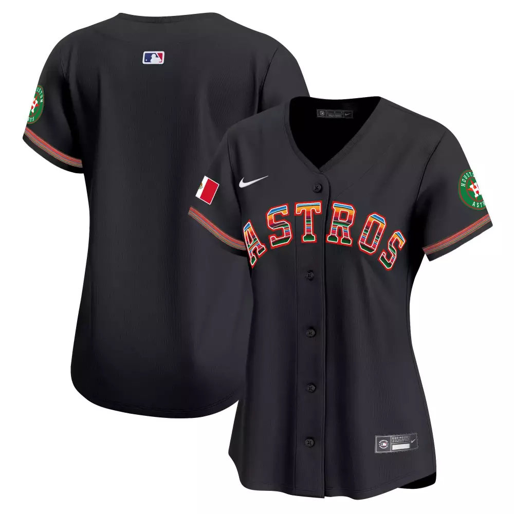 Kyle Tucker Houston Astros Jersey Black Mexico Flag Women Alternate Orange Yellow