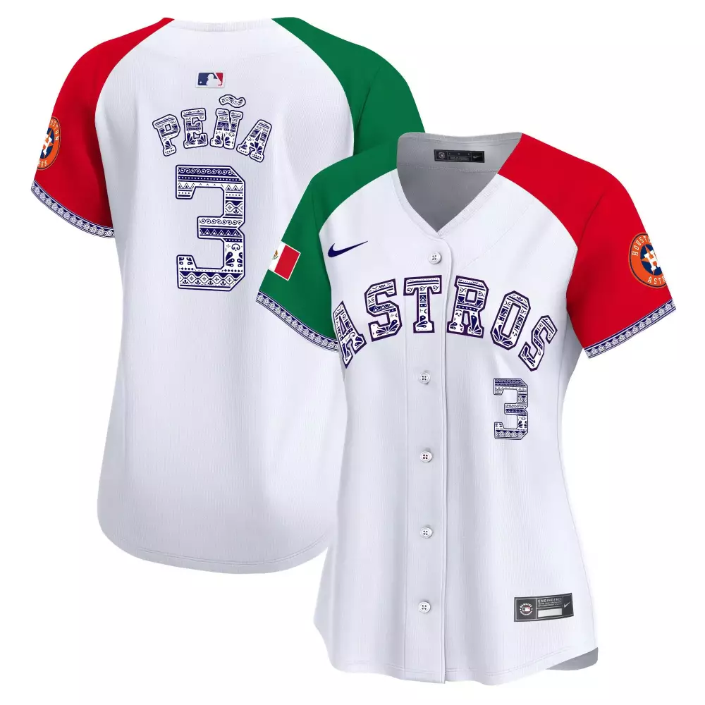 Jeremy Pena 3 Astros Jersey White Men Split Custom Design Red Green Alternate Vapor