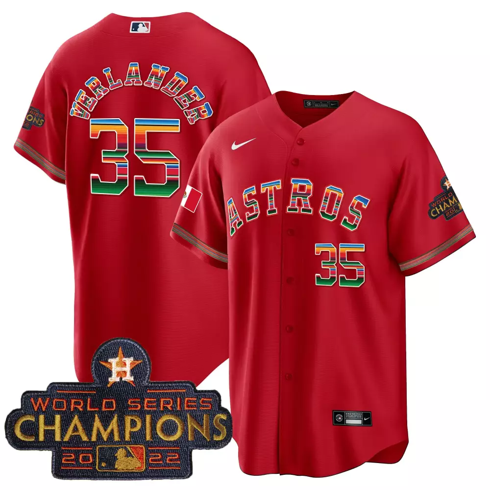 Justin Verlander 35 Astros Jersey Red City Connect World Series Champions 2022 Men