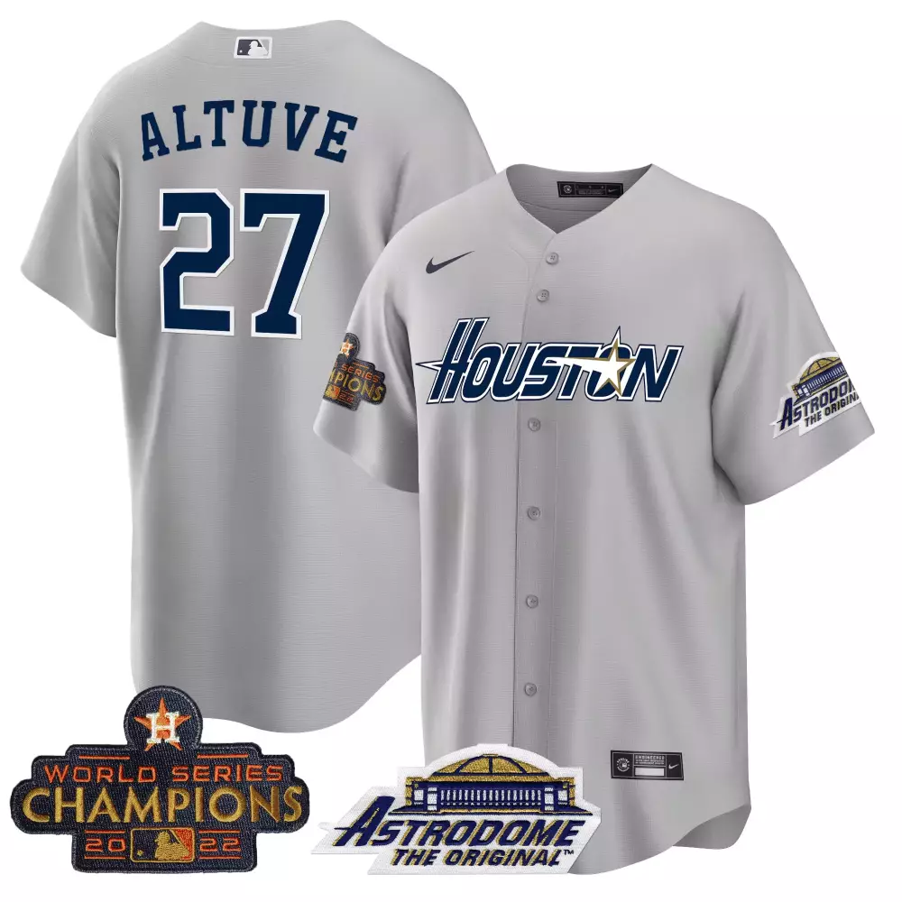 Jose Altuve 27 Houston Astros Jersey Gray World Series Champions 2022 Astrodome Original