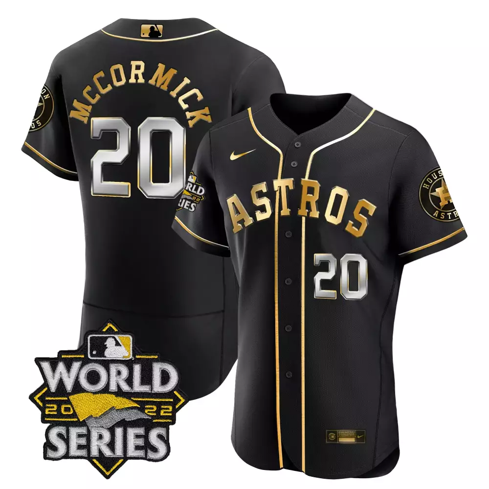 Chas Mccormick 20 Astros Jersey Black World Series 2022 Men Alternate Gold Silver