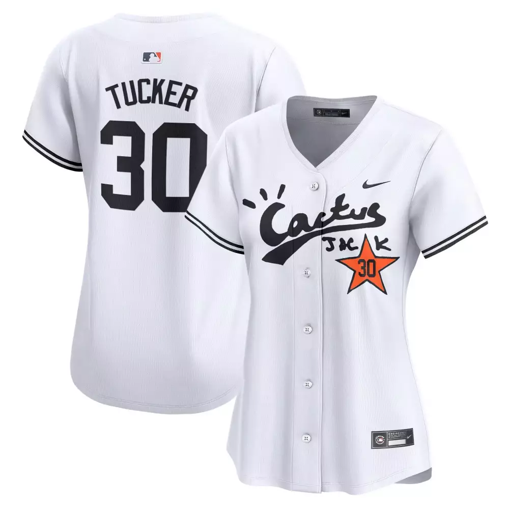 Kyle Tucker 30 Houston Astros Jersey White Men Black Vapor Premier Limited v2 Stitched