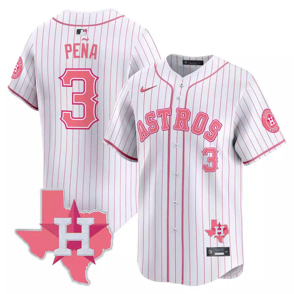 Jeremy Pena 3 Astros Jersey White City Connect Texas Map Men Split Design Pink Unisex