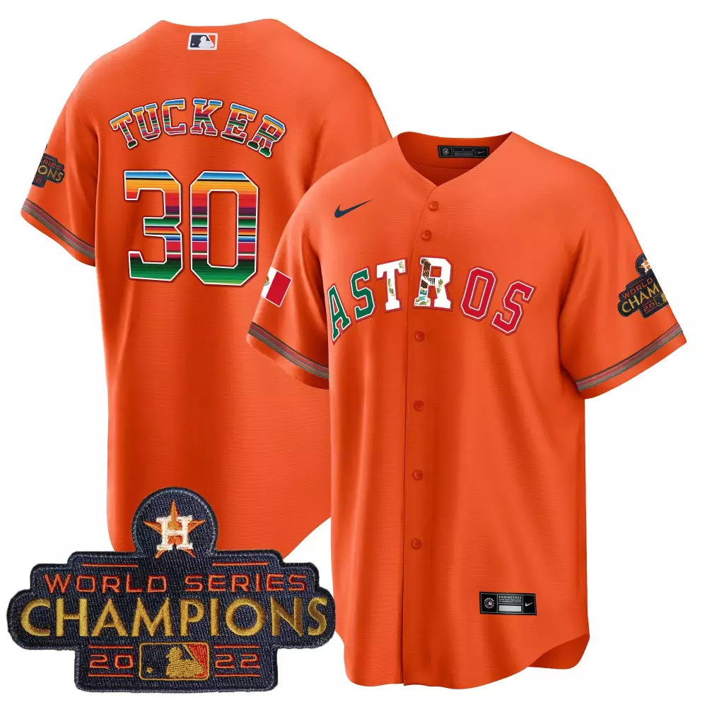 Kyle Tucker 30 Astros Jersey Orange World Series Champions 2022 Men Custom Design