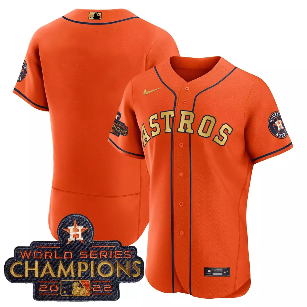 Jose Abreu Houston Astros Jersey Orange World Series Champions 2022 Men Navy Blue