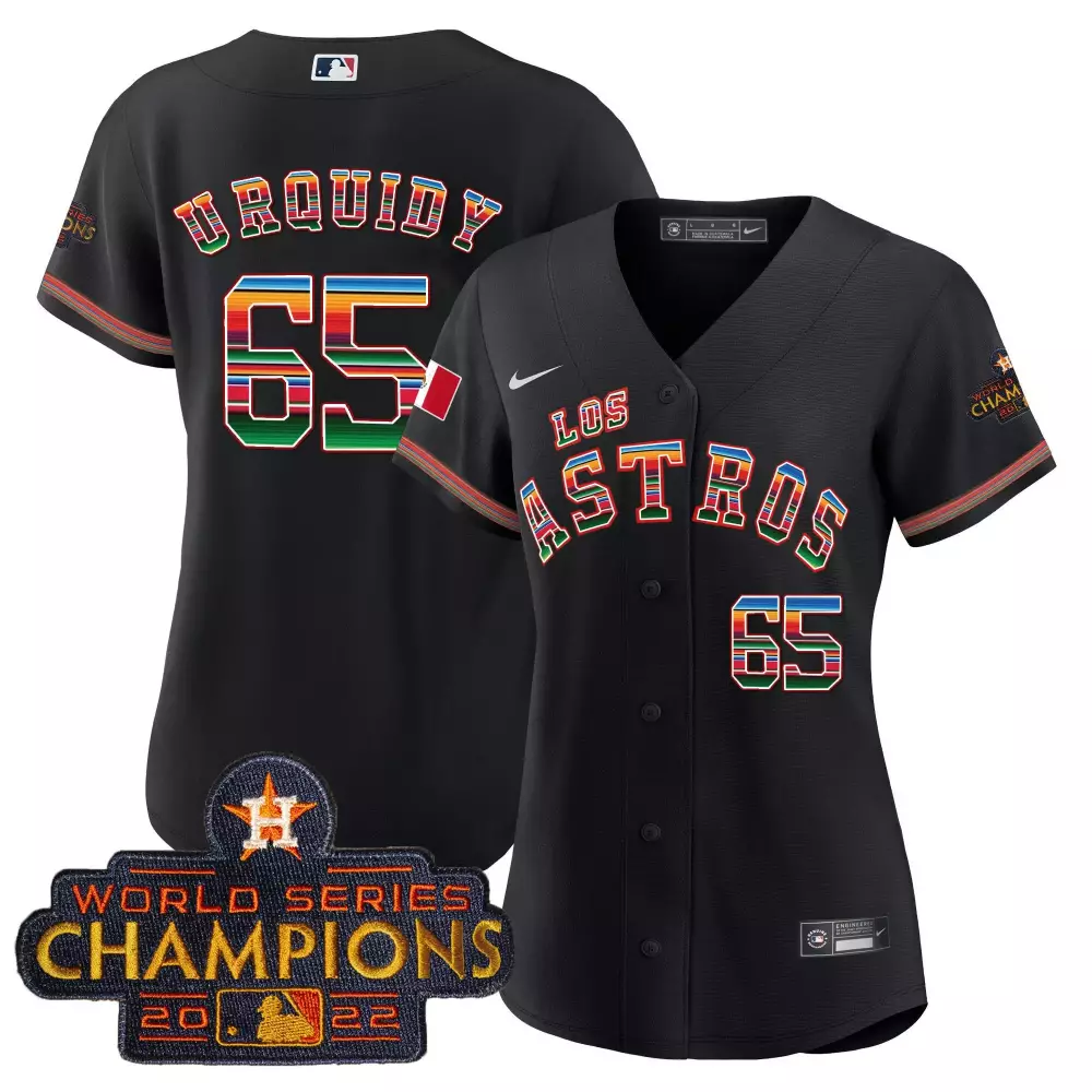 Jose Urquidy 65 Los Astros Jersey Black Cinco De Mayo World Series Champions 2022