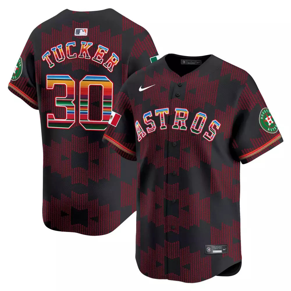Kyle Tucker 30 Astros Jersey Black City Connect Houston Alternate Mexico Flag Men