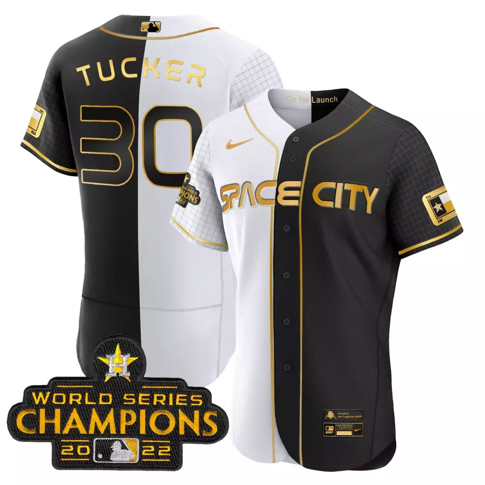 Kyle Tucker 30 Houston Astros Jersey Black Space City World Series Champions 2022
