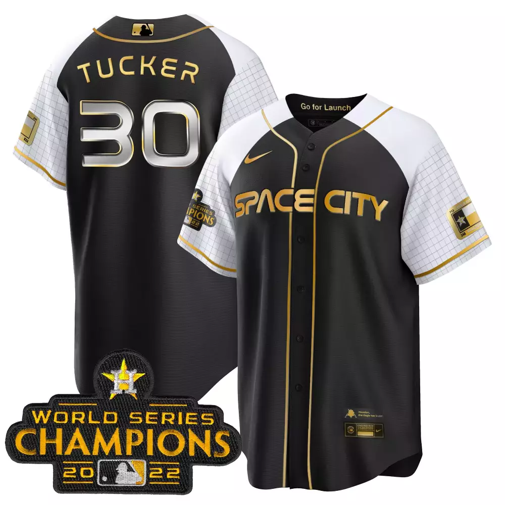 Kyle Tucker 30 Houston Astros Jersey Black Space City World Series Champions 2022