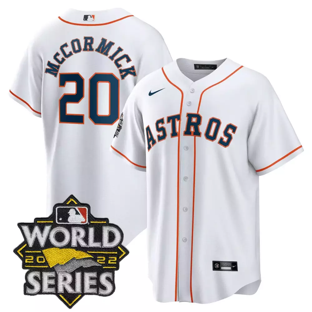 Chas Mccormick 20 Astros Jersey White World Series 2022 Men Navy Orange All Stitched