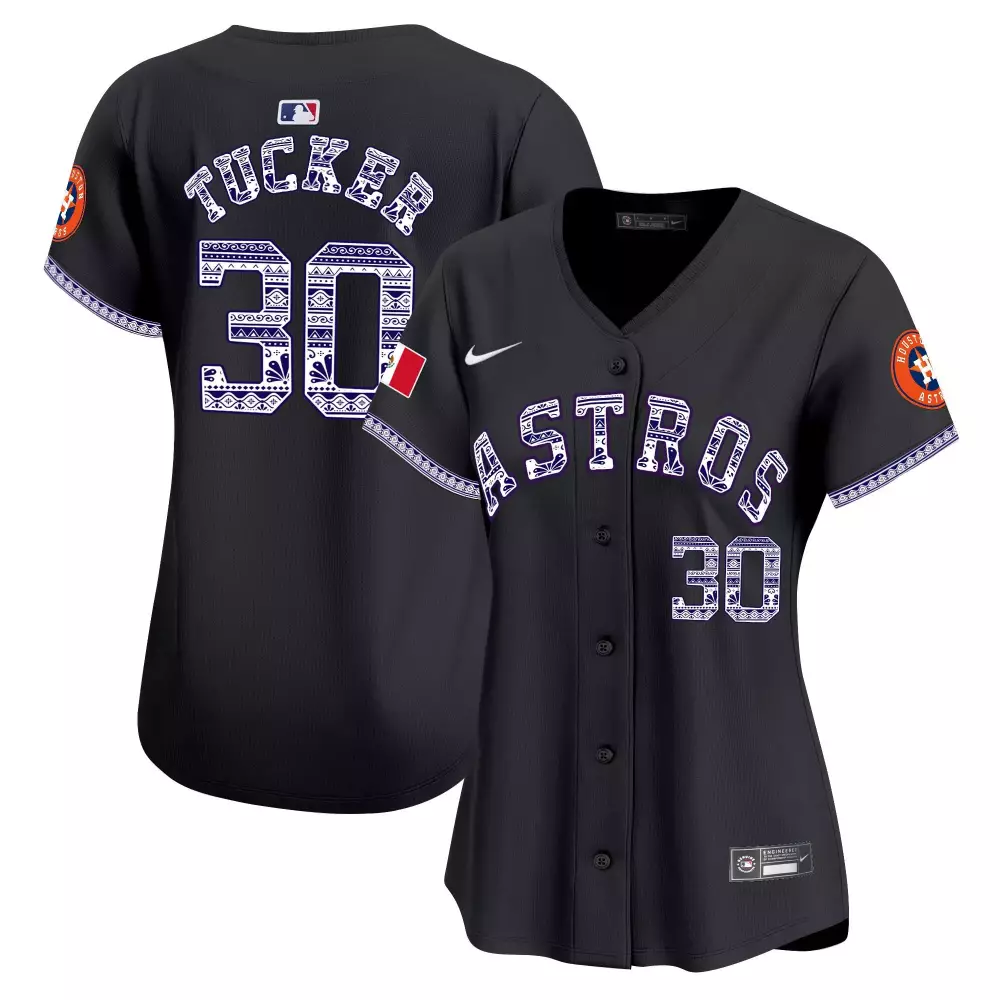 Kyle Tucker 30 Astros Jersey Black City Connect Men Custom Design White Blue Orange