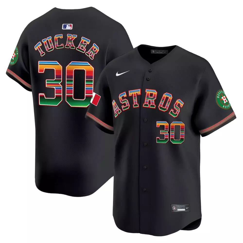 Kyle Tucker 30 Astros Jersey Black City Connect Houston Team Mexican Flag Men Alternate
