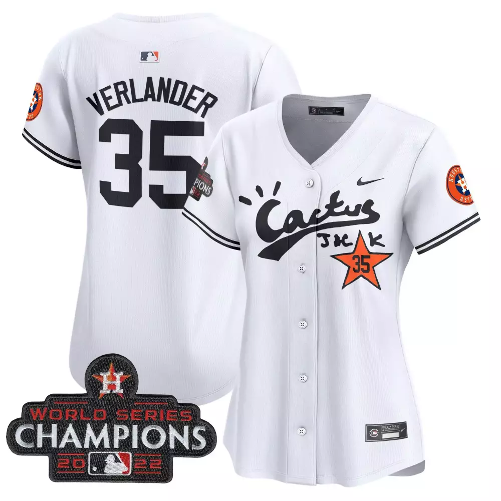 Justin Verlander 35 Jersey White World Series Houston Astros Champions 2022 Pions