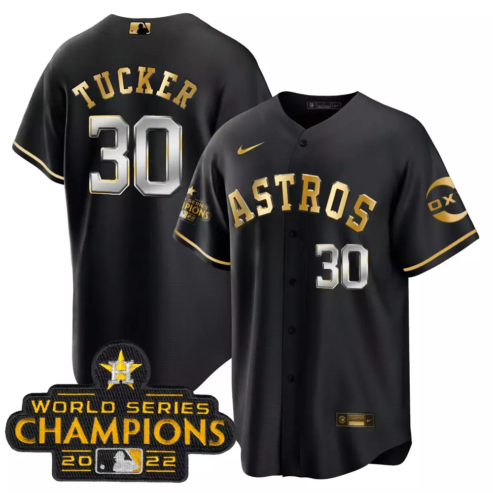 Kyle Tucker 30 Astros Jersey Black World Series Champions 2022 Houston Star Batterman
