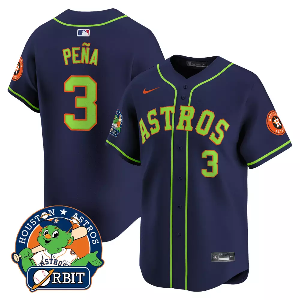 Jos Pea 3 Astros Jersey Navy Orbit Men Green All Stitched Vapor